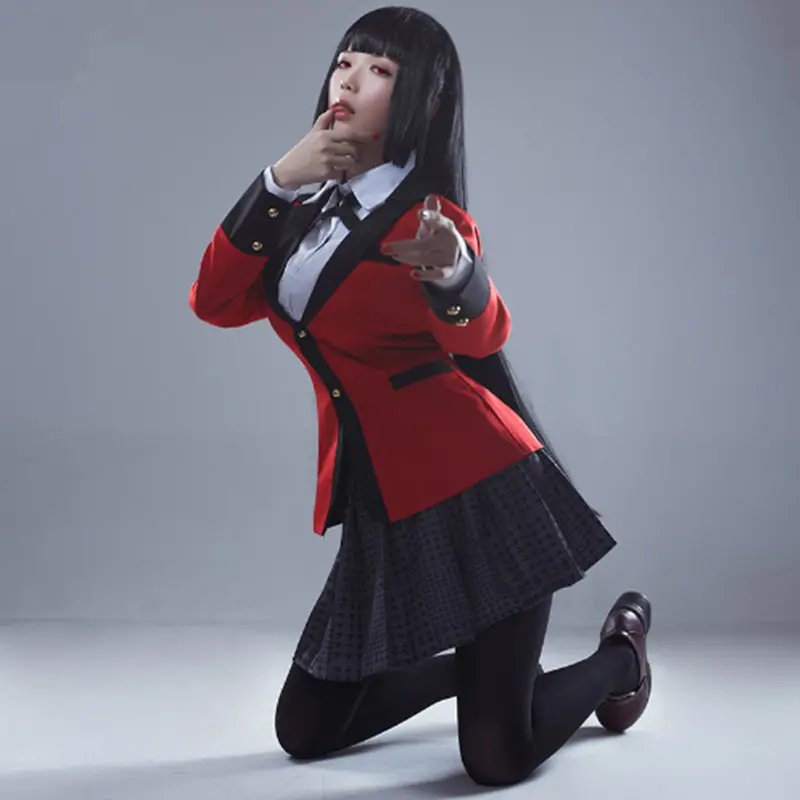 Японская школьная форма аниме kakegurui yumeko jabami косплей костюм парик для волос куртка