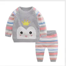 Весенне-осенний костюм со свитером; куртка-кардиган для новорожденных; детский трикотаж 2