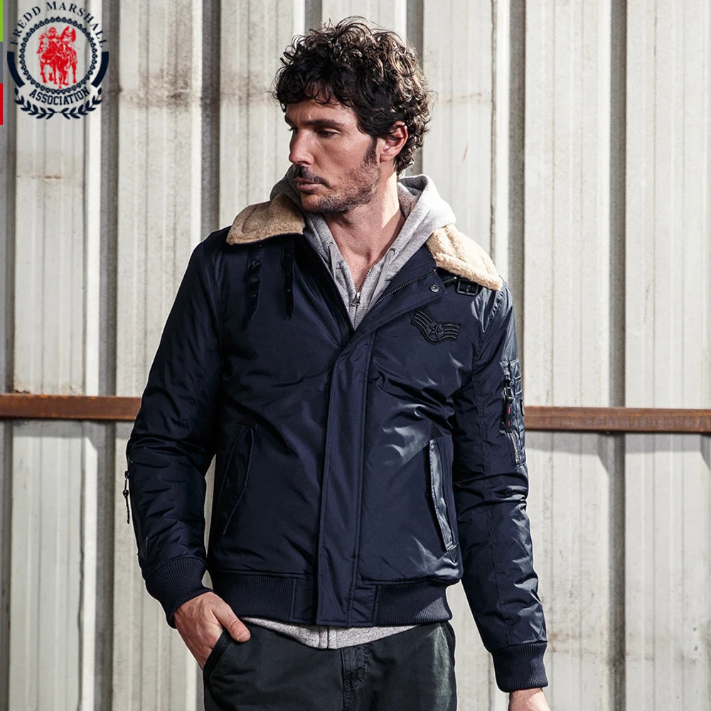 Fredd Marshall Winter Jacket Men 2017 Fashion Patch