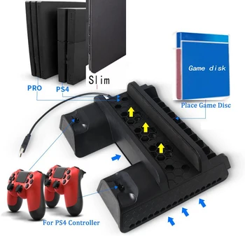 

1 Pcs Vertical multi-functional USB DC 5V cooling pad cooling dock Stand for Sony Playstation 4 For PS4 Slim and For PS4 Pro