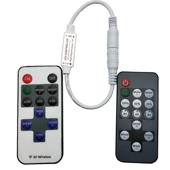 

12 Keys 14 Keys RF LED Strip Controller Mini Dimmer RF Remote DC 5V 12V 24V Controller For LED 5050 2835 3528 Strip Single Color