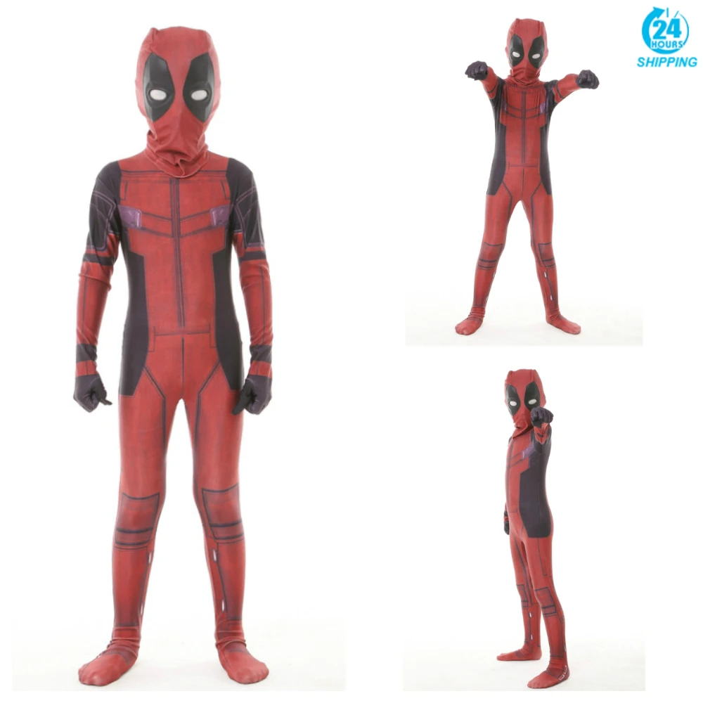 

Kid Deadpool Cosplay Costume Mask Zentai Wade Winston Wilson Superhero Bodysuit Suit Jumpsuits