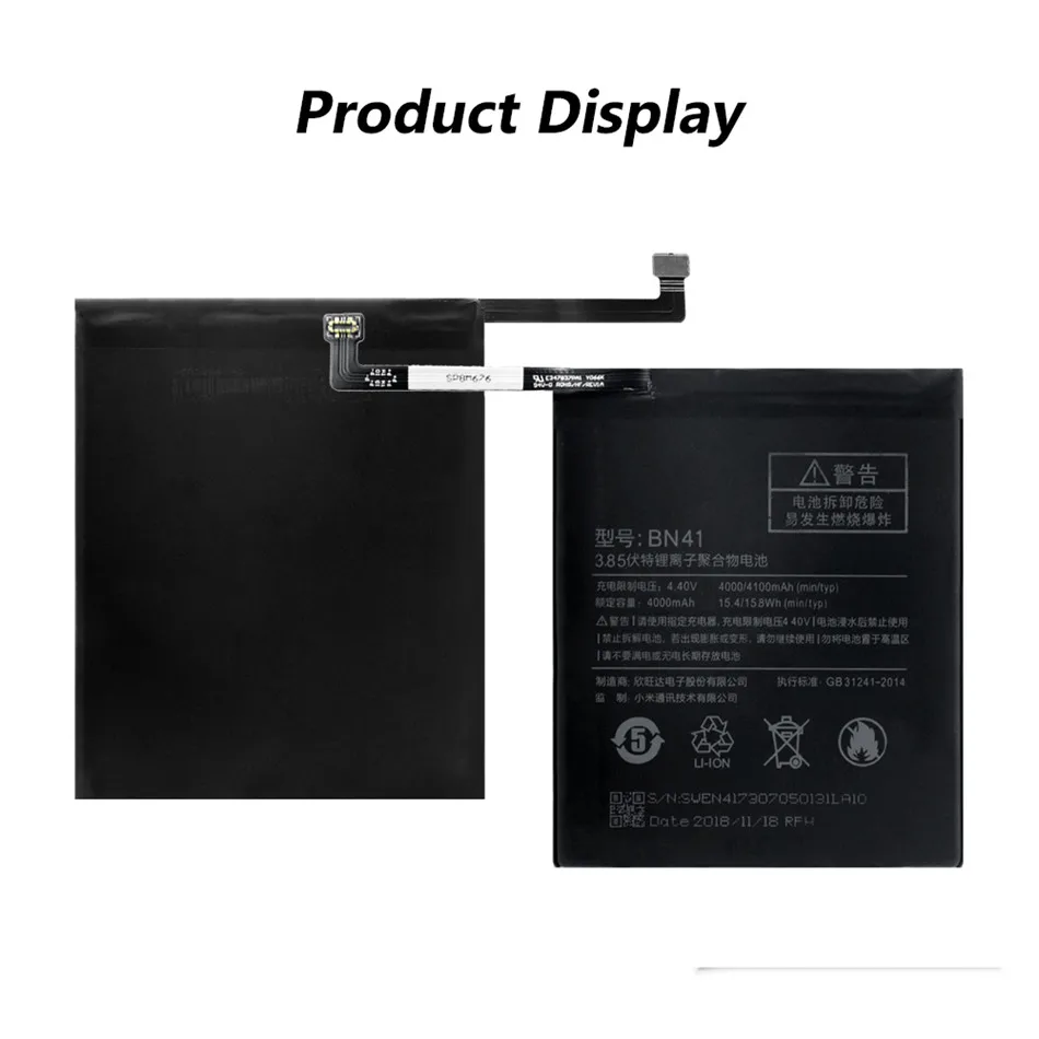 Xiaomi Original BN41 Phone Battery For Xiaomi Redmi Note 4 MTK Helio X20 Processor Replacement Fast Charging 4000mAh Batteries (6)
