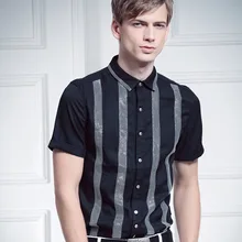 FanZhuan, новая модная повседневная мужская повседневная Европейская Мужская Летняя мужская рубашка с коротким рукавом, куртка, тонкая распродажа 15338