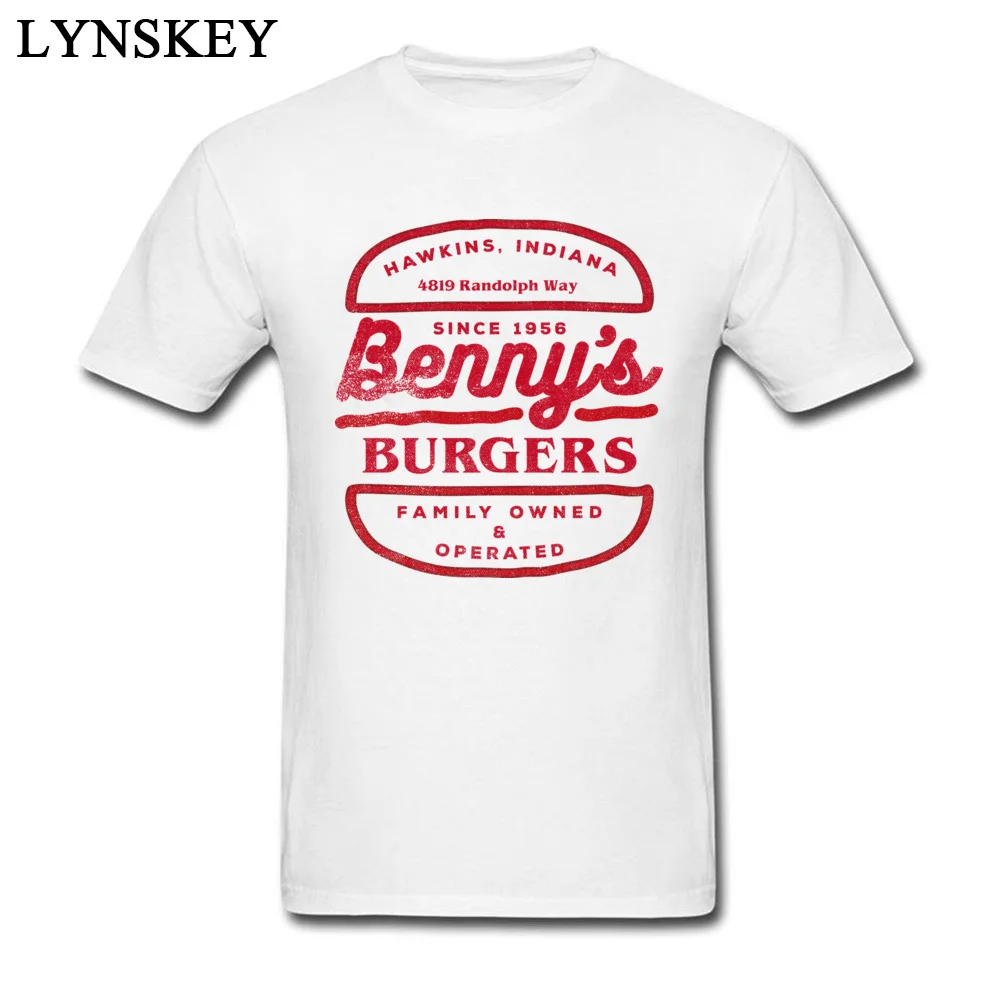 Fashion Printing Tops T Shirt Short Sleeve for Men 100% Cotton Summer/Fall Round Collar T Shirt Custom Tee-Shirt Bennys Burgers Bennys Burgers white