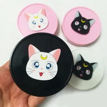 Аниме Сейлор Мун Милая Луна кошка контактная линза коробка для женщин девочек мультфильм круглая пластиковая крышка для объектива контейнер+ зеркальный подарок