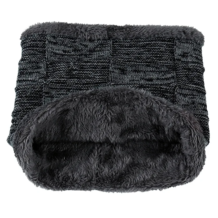 Wuaumx Мода шеи Теплое кольцо шарф зимние шапки для мужчин женщин шапочки шляпа с бархатной мешковатой вязаной шапочкой набор маска Bonnet капот