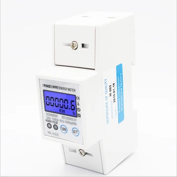 

RS485 MODBUS Protocol Single Phase Two Wire LCD Backlit Display 220V/230V 50Hz/60Hz Din Rail Wattmeter Energy Meter Watt Meter