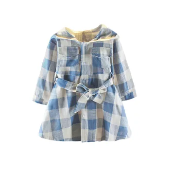 

2019 Spring Summer Girls Casual Long Sleeve Plaid Pattern Dress Costume Baby Kids Cotton Dresses Children Casual Clothes