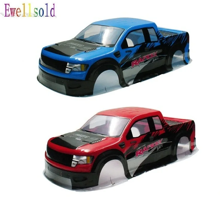 Ewellselling ПВХ Окрашенный корпус для 1/10 Nitro big foot 94188 красный/синий (Размер 430x193 мм