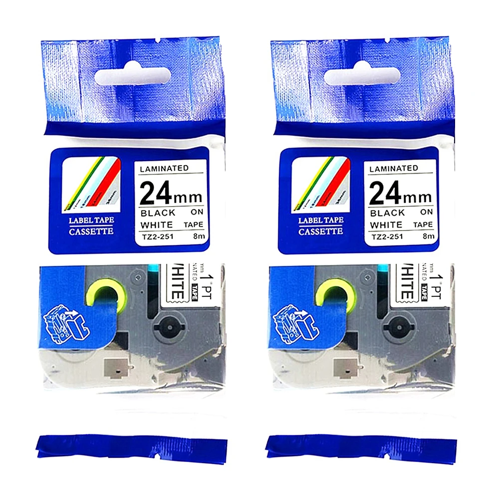 40 шт. совместимый p touch tze 251 tz251 tze251 24 мм * 8 м черный на белом TZ2 для принтера brother Label