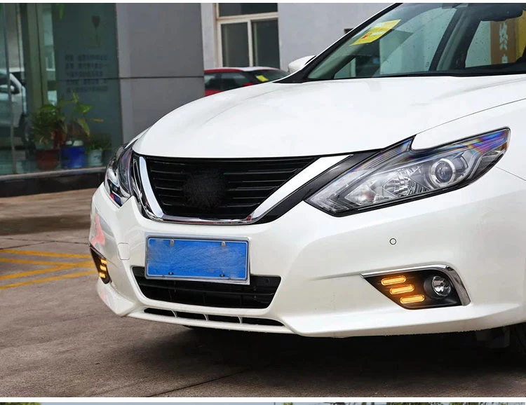 EOsuns led drl Дневной ходовой светильник для Nissan Teana- с движущимися желтыми поворотниками и синим ночным ходовым светильник