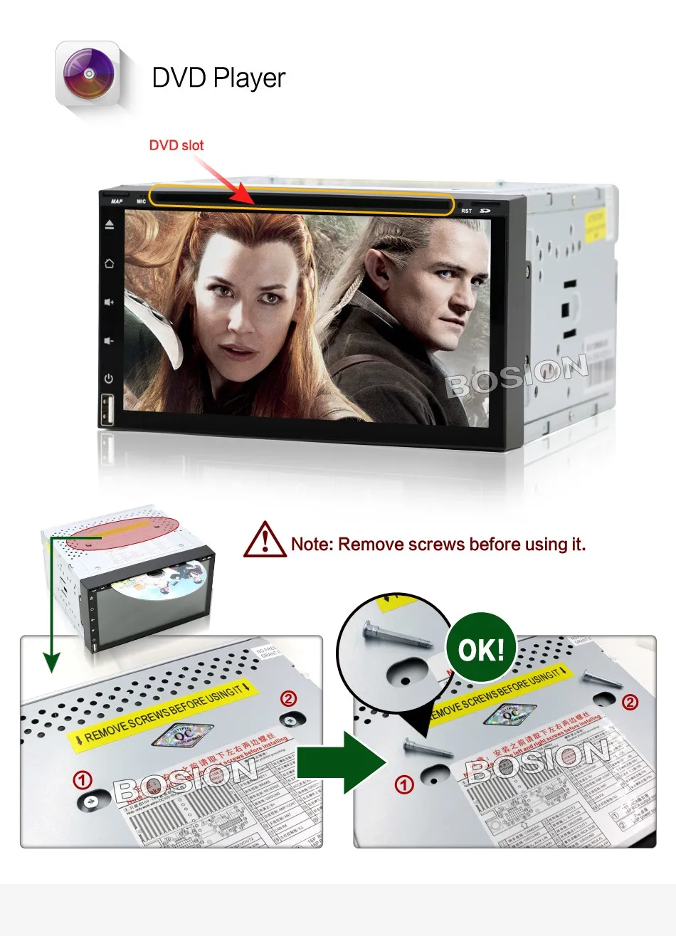 Perfect Bosion 2din android 8.1 Car Radio 6.95 inch DVD GPS Navigation Bluetooth Universal For nissan qashqai Toyota Player multimedia 17