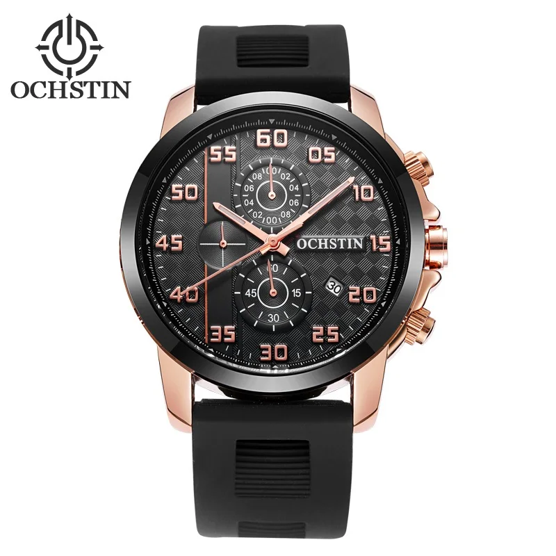 

OCHSTIN Luxury Brand Multifunction Quartz-watch Male Silicone Band Mens Gifts Analog Sports Wristwatches for Mens military Clock