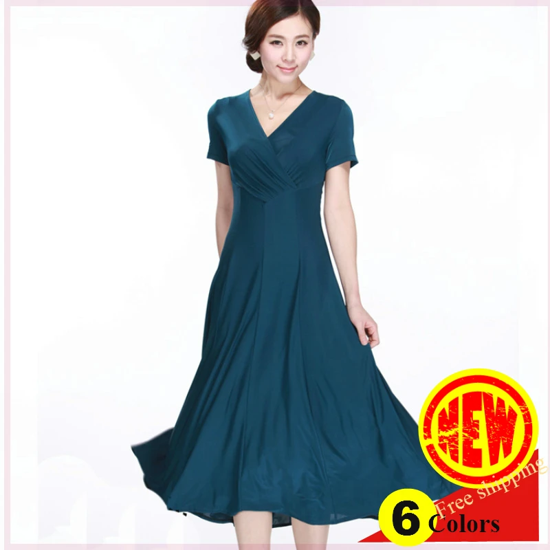New arrival 6colors high quality milk silk ladies' elegant V neck short