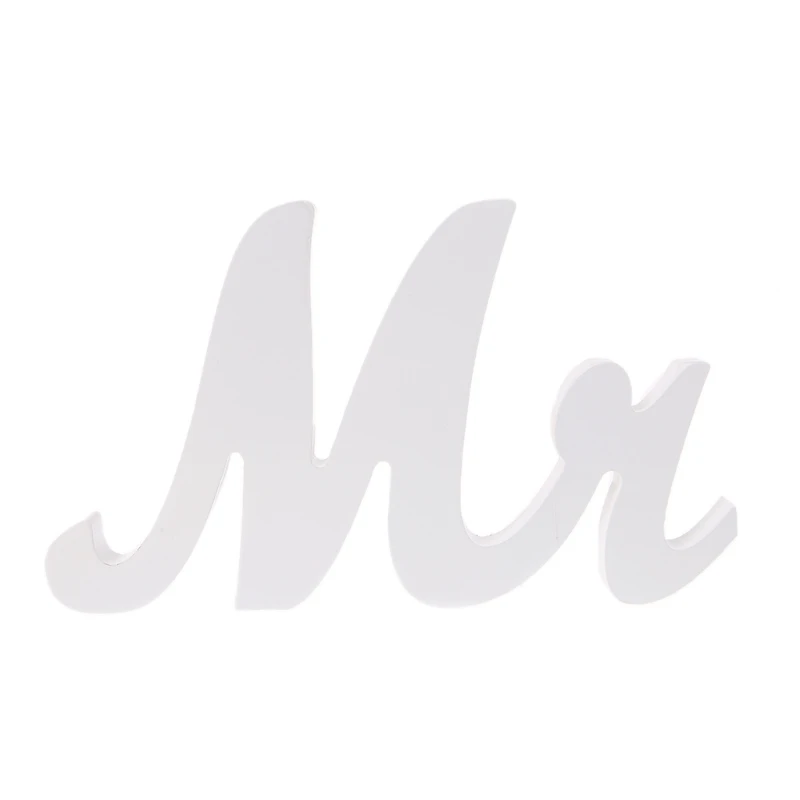 1 компл. Свадебные приём знак белые деревянные буквы Mr& Mrs украшение для стола Декор набор