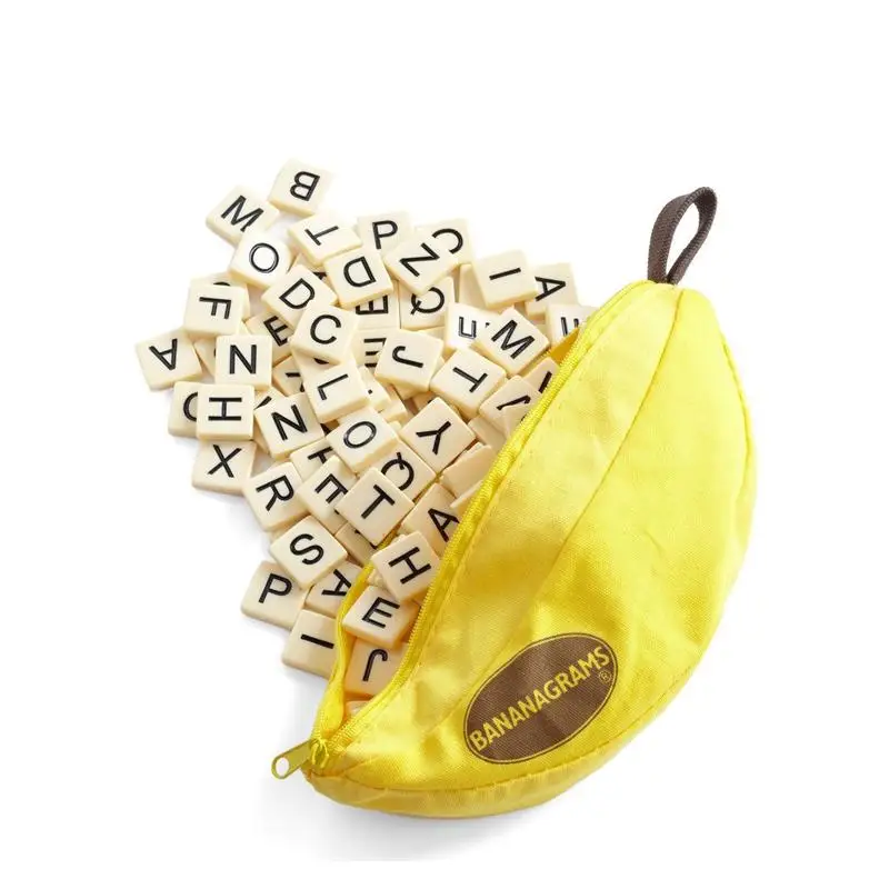 

2017 New Toy Puzzle Bananagrams Funny Banana Chess Spelling Learning English Word ABC Educational Toys Game Play Reading Family