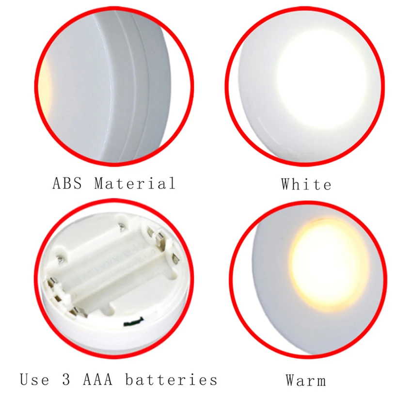 LED ليلة ضوء اللاسلكية المحمولة عن بعد تحكم البطارية بدعم اللمس الاستشعار تحت إضاءة الخزانات للمطبخ الجدار مصباح