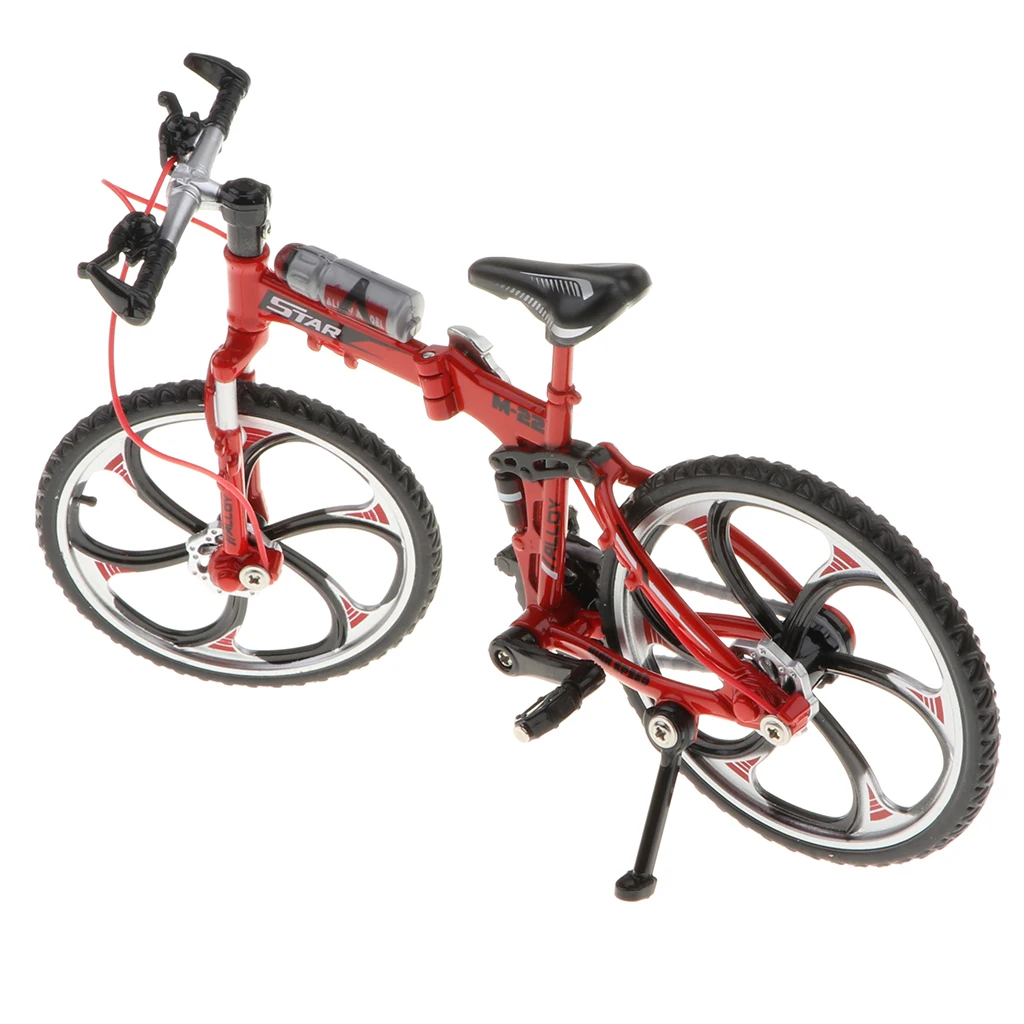 1:10 Scale Alloy Bicycle Velodrome Mountain Foldable Bike Model Crafts Racing Cycling Toy Home Decoration Birthday Gifts - Red 1:10 Scale Alloy Bicycle Velodrome Mountain Foldable Bike Model Crafts Racing Cycling Toy Home Decoration Birthday Gifts - Red