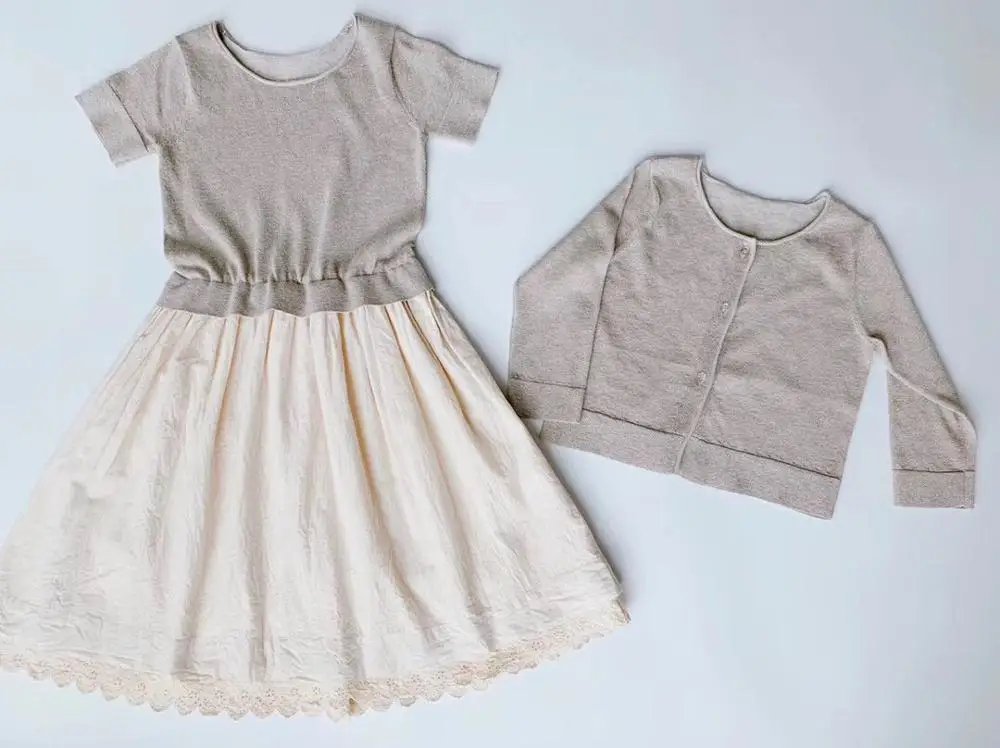 Коллекция года, весенне-осенний брендовый вязаный свитер с рисунком вишни для маленьких девочек кардиган+ платье, комплект детской одежды для девочек, брендовая одежда с вишенками