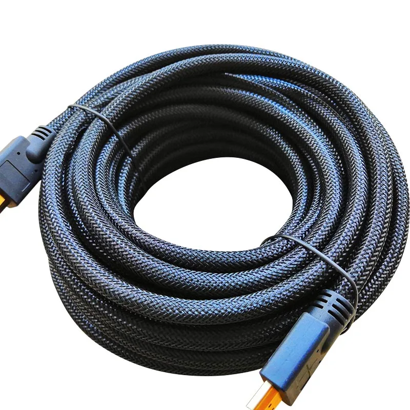 Lungfish длинный HDMI кабель 5 м 7,5 м 10 м 15 м 20 м кабель HDMI 1080 P 3D для сплиттера переключатель PS4 светодиодный ТВ коробка xbox проектор компьютер - Цвет: Nylon Braid black