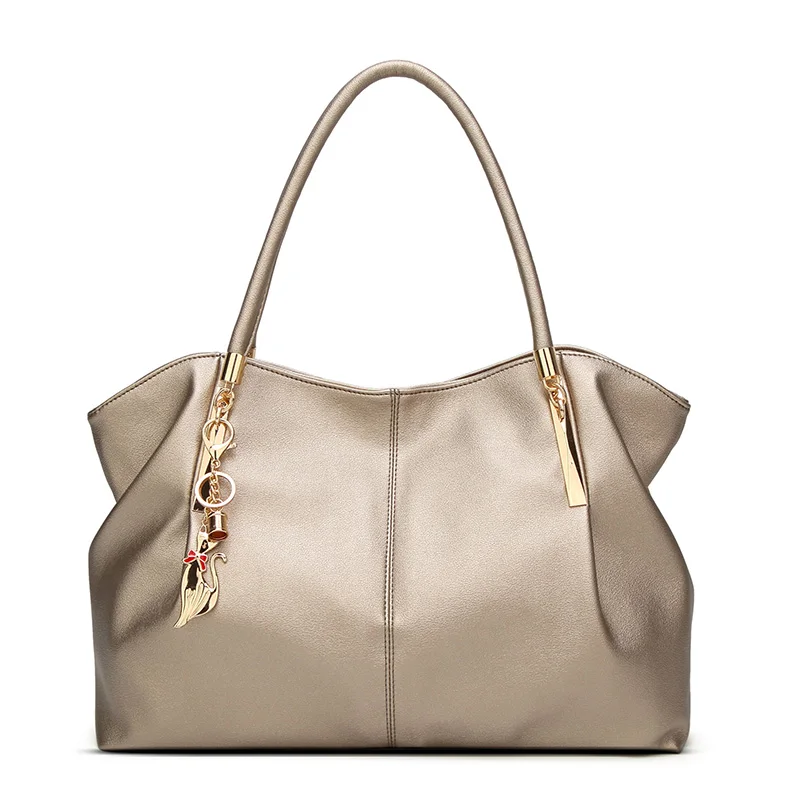 White Women shoulder bag 2019 luxury Women's PU Leather handbag Large