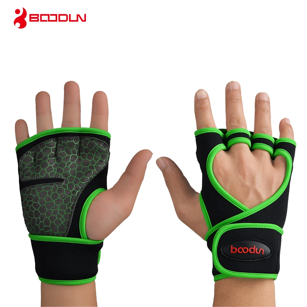 

Boodun Weight Lifting Training Gloves Men Women Fitness Sports Body Building Gymnastics Grips Gym Hand Palm Protector Glove