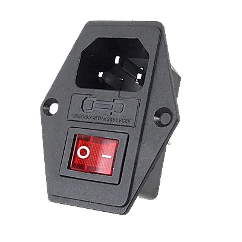 

NEW 10A 250V Inlet Module Plug Fuse Switch Male Power Socket 3 Pin IEC320 C14