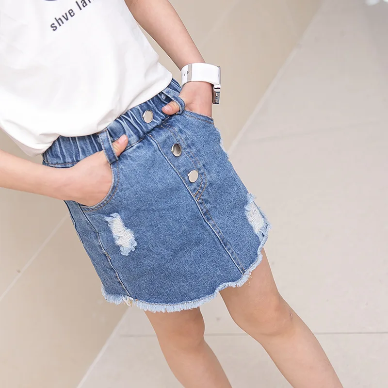 Summer Baby Girls Short Jeans 2017 New Children's Fashion Casual Ripped