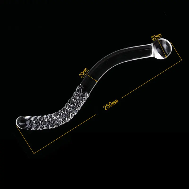 New Big Long Double Bead Crystal Glass Dildo Fake Penis Anal Butt Plug Vagina Clit Stimulator Female Gay Masturbation Sex Toys