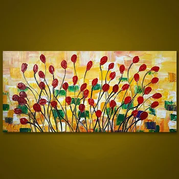 

Unframed Colorful Rose Flower Hand Painted Abstract Oil Painting Wall Art Canvas Home Decor For Wedding Decoration Unique Gift