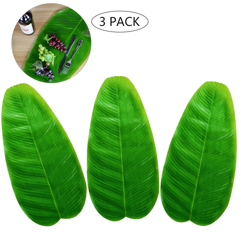 60pcs/set Artificial Tropical Palm Leaves Simulation Leaf with Flower Hawaiian Luau Party Jungle Beach Theme Party Decorations