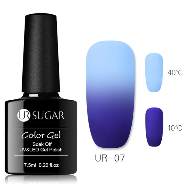 Ur Sugar, 7,5 мл, голографический, меняющий цвет, Гель-лак для ногтей, блеск, Термальный, отмачиваемый, УФ Гель-лак, лак для ногтей - Цвет: Matte 7