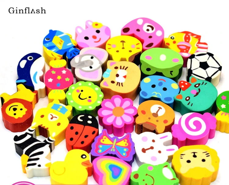 5pcs Kawaii Mini animals Shaped Pencil Erasers Cute Novelty Pen Rubber