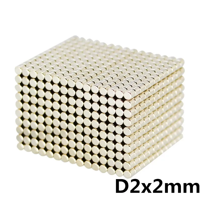 100 шт./лот 2x2 мм N35 Редкоземельные круглые неодимовые магниты супер сильный крафт