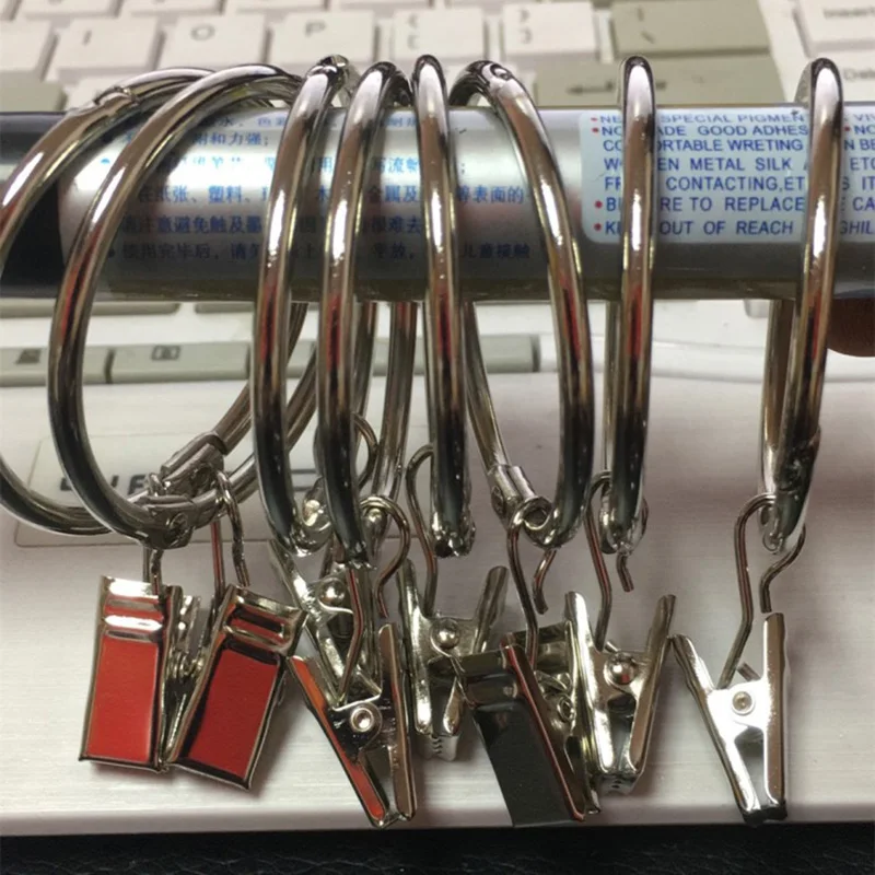 Curtains Accessories Sliver Ring Stainless Steel Drape Clips Hanging