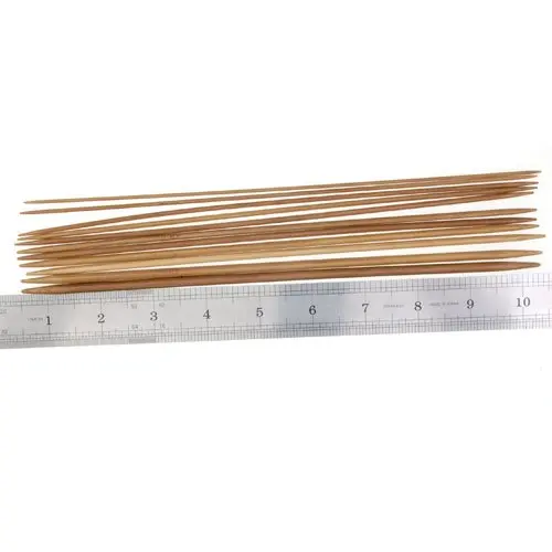 11x4 шт 25 см диапазон двойных бамбуковых вязальных спиц: 2,0-5,0 мм