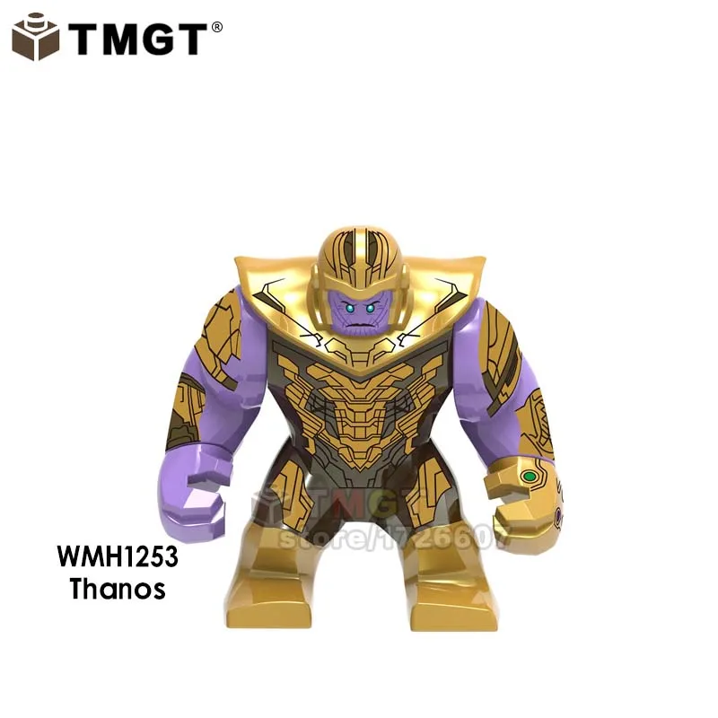

Single BIG Size Thanos Green Lantern Gauntlet Iron Man Spider Man Black Panther Building Blocks Toys For Children