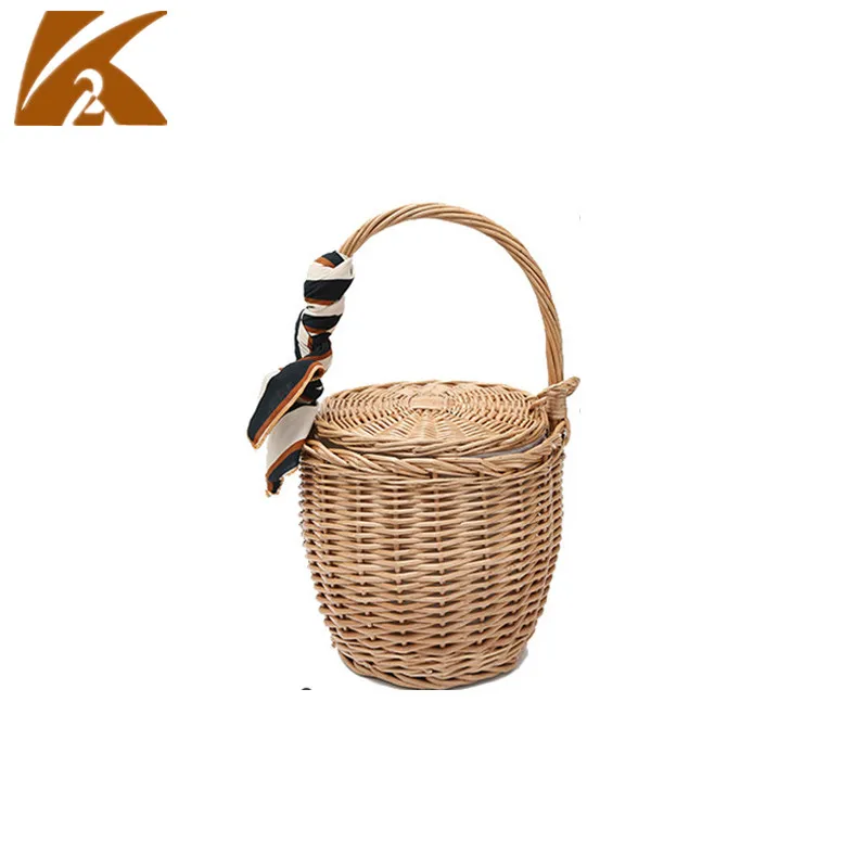 

2020 New Summer Handmade Crochet Rattan Bags for Women Beach Knitted Straw Handbags Ladies Woven Wicker Tote Bag Bolso Mujer