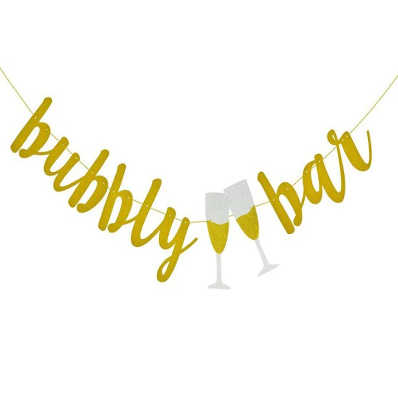 

1 Set New bubbly bar Banners Glitter Paper Letter Banners Festive Party Supplies Party Decorations Bunting Birthday Decoration