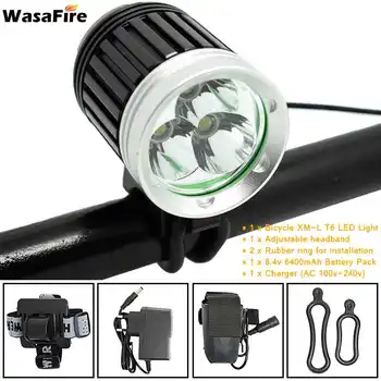 

WasaFire 5000lm 3*XML T6 LED Bicycle Light Rechargeable 6400mAh Battery Pack 4 Modes bike light Cycling Frontlight Flashlight
