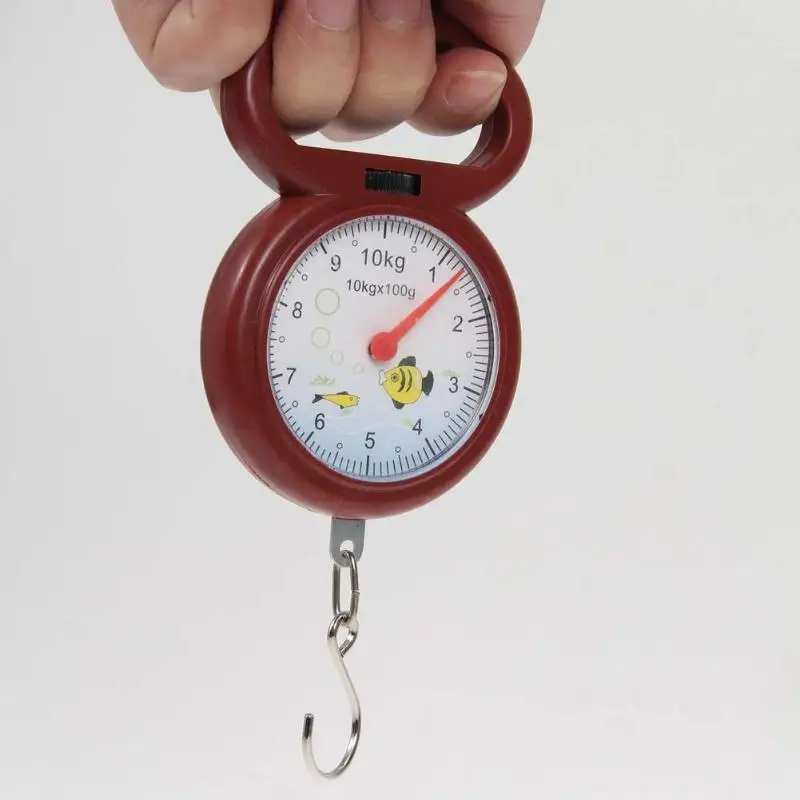 

Portable Spring Balance 10kg Weighing Scales For Fishing Pocket Luggage Scale Numeral Pointer Hook Hanging Scales Libra