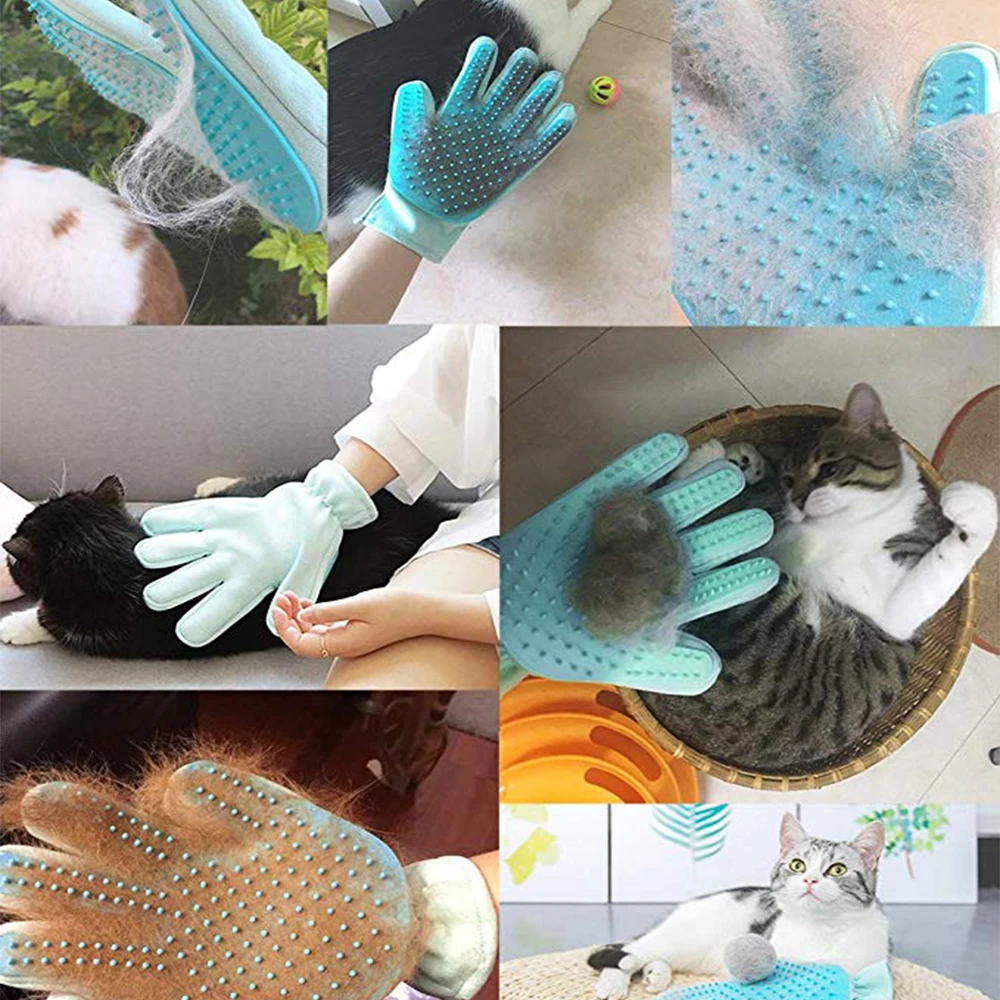 Милые замшевые силиконовые перчатки для кошек и собак, перчатки для расчесывания шерсти животных, перчатки для стрижки домашних животных GL0001