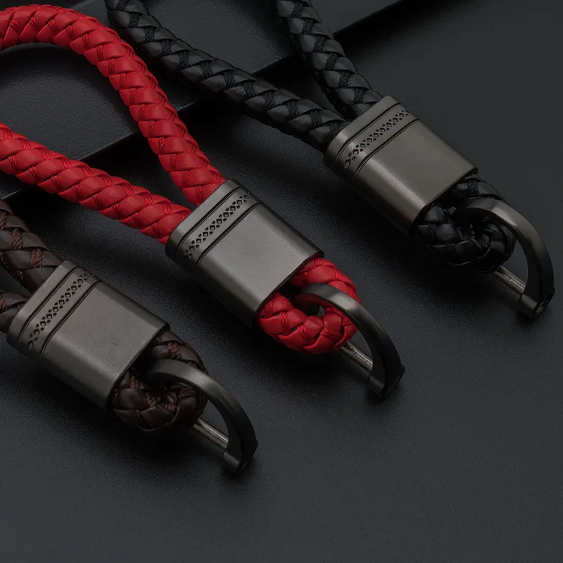 

Toyikie Hand Woven Car Keychain Keyring For VW MG Mitsubishi Mustang Opel Peugeot Porsche Jeep Auto Car Key Chain Rings Holder