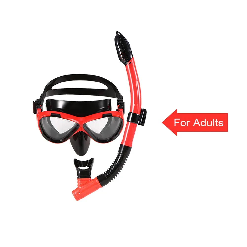 Маска для подводного плавания, набор трубок для детей и взрослых, маска для подводного плавания, профессиональные очки для дайвинга, очки для дайвинга, одежда для плавания, сухая трубка - Цвет: red for adult