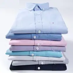 2019 Новое поступление Лето из ткани "Оксфорд" с короткими рукавами рубашка Для мужчин Молодежный тренд Повседневное рубашки умный