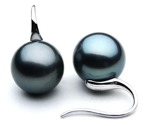 

HOT SELL - hj 00603 AAA 9-10mm natural tahitian south sea black pearl earrings s925 -Top quality free shipping