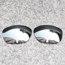E.O.S Reforçada Polarizada Lentes de Reposição para óculos Oakley Pit Bull Óculos De Sol-Prata Chrome Espelho Polarizado(China)