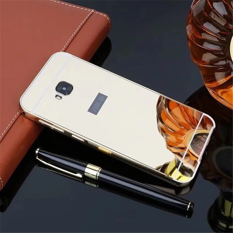 

Mirror PC Back Cover Cases For Asus ZenFone 4 Selfie Pro ZD552KL Anti-knock Protection Case Plating Aluminum Metal Frame