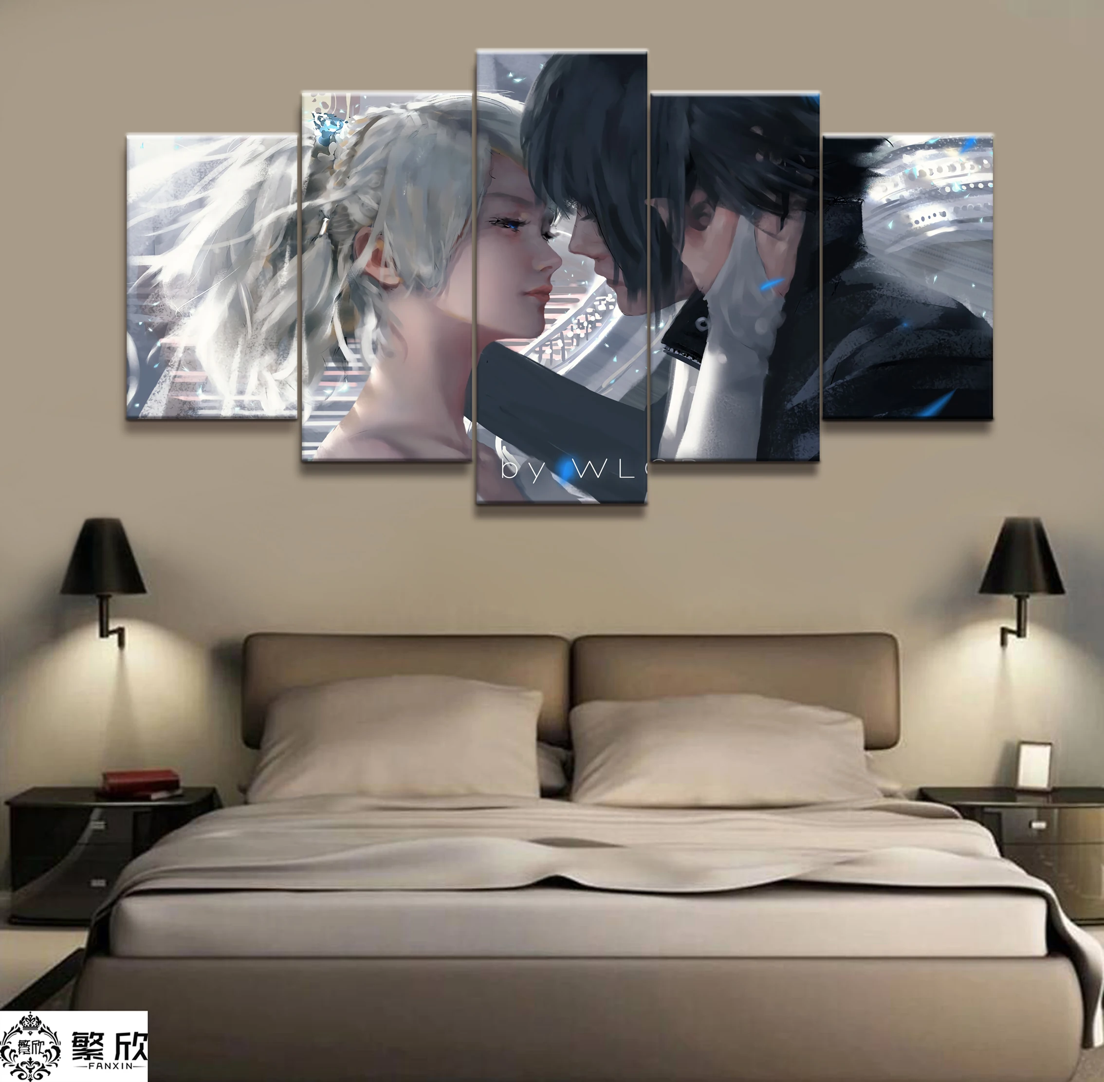 

Wall Art Poster Painting Modular Pictures Living Room Decorative Canvas Printed 5 Panel WLOP Ghost Blade Final Fantasy XV Game